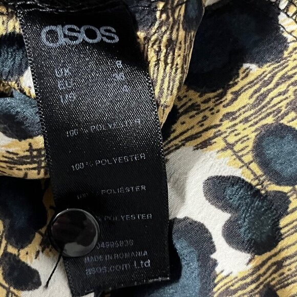 Asos Drop Waist Leopard Print Dress Size 4 - Picture 8 of 8
